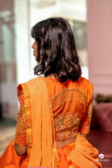 Orange Embroidery lehenga