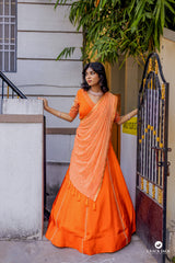 Orange Embroidery lehenga
