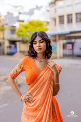 Orange Embroidery lehenga