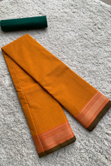 Orange chettinad cotton saree