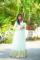 Pastel green border anarkali