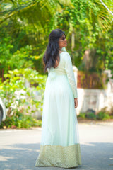 Pastel green border anarkali