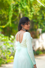 Pastel green border anarkali