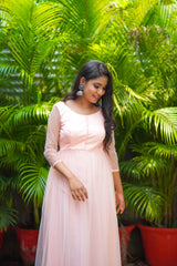 Peach border anarkali