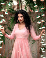 Peach designer anarkali