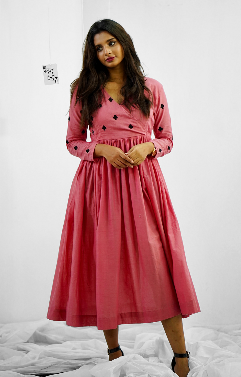 Pink Embroidery Mul cotton dress