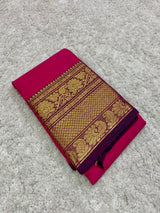 Pink Chettinad cotton saree