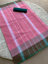 Pink Chettinad cotton saree