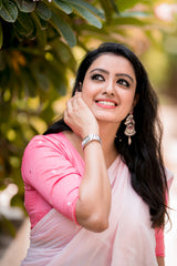 Pink Embroidery Cotton Blouse