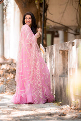 Pink Embroidery Georgette anarkali