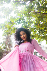 Pink Embroidery Mul cotton dress (Top)