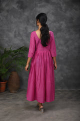 Pink Embroidery Mul cotton dress (Top)