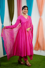 Pink Mul cotton Salwar suit