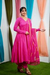 Pink Mul cotton Salwar suit
