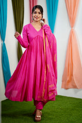 Pink Mul cotton Salwar suit