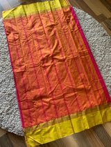 Pink Semi silk saree with Golden blouse