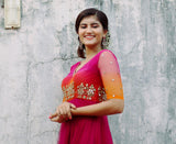 Pink & Orange shaded anarkali