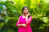 Pink border anarkali
