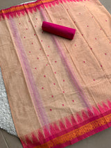 Pink chettinad cotton saree
