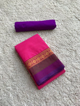 Pink chettinad cotton saree