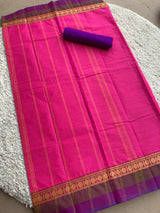 Pink chettinad cotton saree