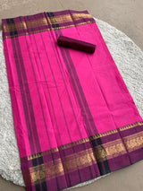 Pink chettinad cotton saree