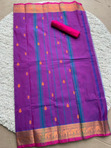 Pink chettinad cotton saree