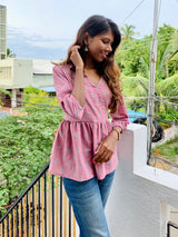 Pink cotton short top