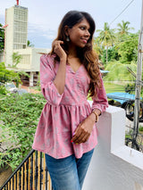 Pink cotton short top