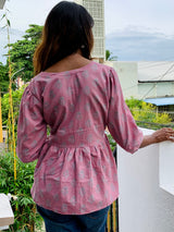 Pink cotton short top