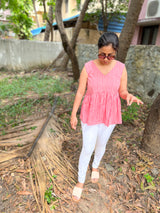 Pink cotton short top