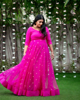 Pink designer anarkali