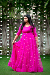 Pink designer anarkali
