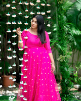 Pink designer anarkali