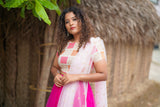 Pink pearl net lehenga