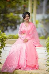 Pink sequins lehenga