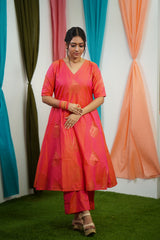 Pink silk Salwar suit