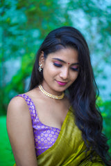 Purple Banaras Blouse