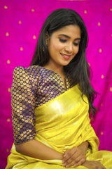 Navy Blue Banaras Blouse