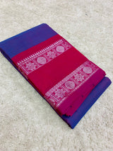 Blue Chettinad cotton saree