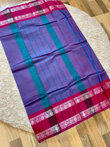 Blue Chettinad cotton saree