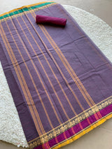 Purple Chettinad cotton saree