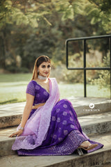 Purple Embroidery Georgette lehenga