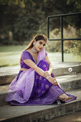 Purple Embroidery Georgette lehenga