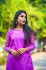 Purple Embroidery Organza Salwar