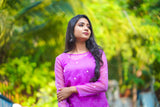 Purple Embroidery Organza Salwar