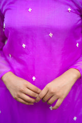 Purple Embroidery Organza Salwar