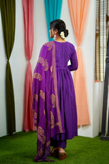 Purple Mul cotton Salwar suit