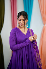 Purple Mul cotton Salwar suit