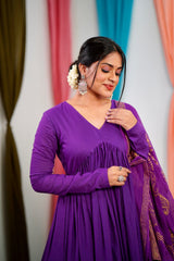Purple Mul cotton Salwar suit